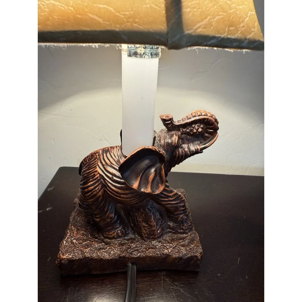 Vintage Elephant Table Lamp Operational ~10
